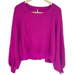 Free People Boucle Pullover Slouchy Oversized Sweatshirt‎